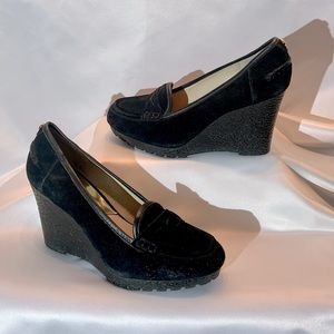 Michael Kors Womens Black Wedge Heels 8 1/2 M